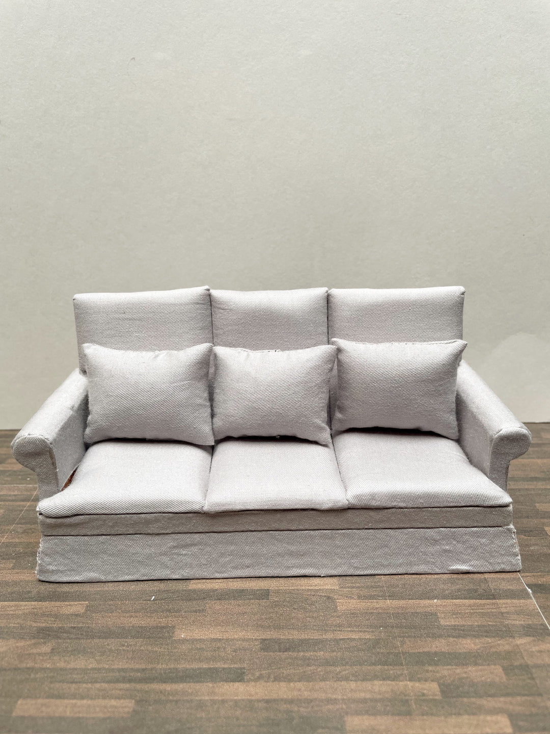 1:12 Scale Dollhouse Gray Sofa