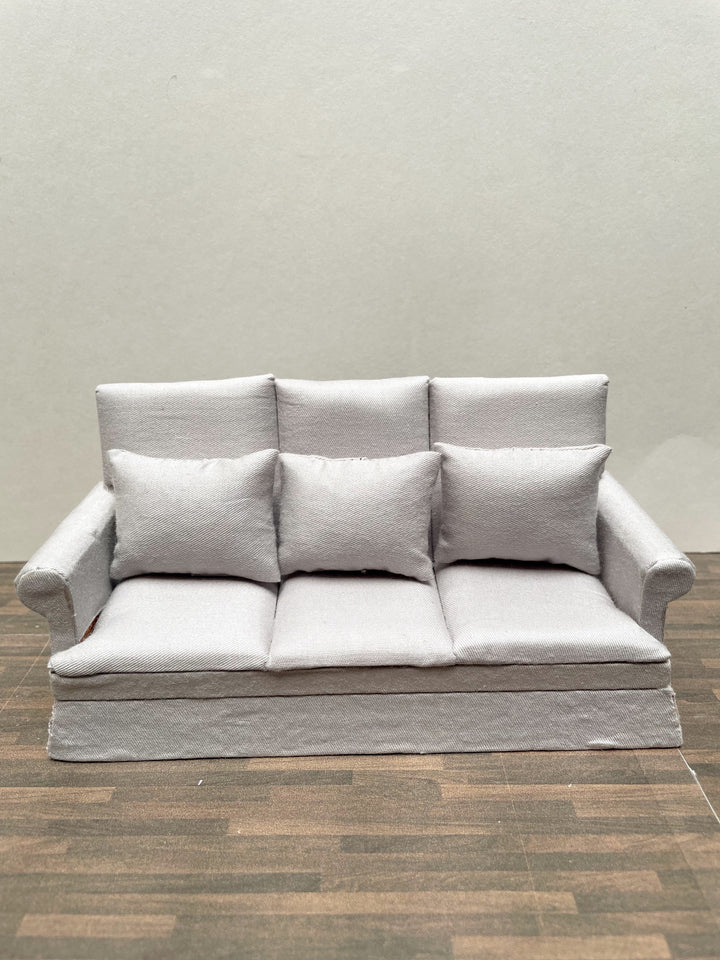 1:12 Scale Dollhouse Gray Sofa