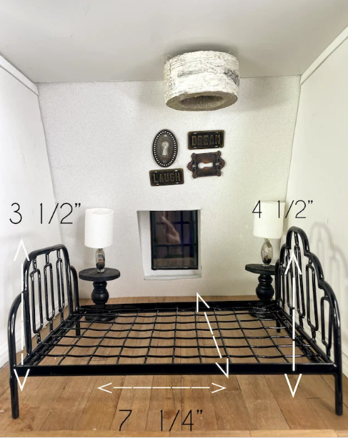 1:12 Scale Dollhouse Sillhoutee Bed