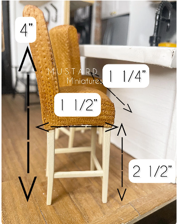 Dollhouse Braided High Barstool, Modern Miniatures