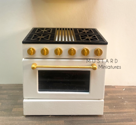 Dollhouse Miniature stove oven, operating door and light 1:12 Scale