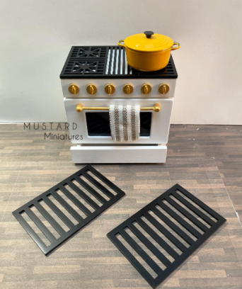 Dollhouse Miniature stove oven, operating door and light 1:12 Scale