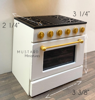 Dollhouse Miniature stove oven, operating door and light 1:12 Scale