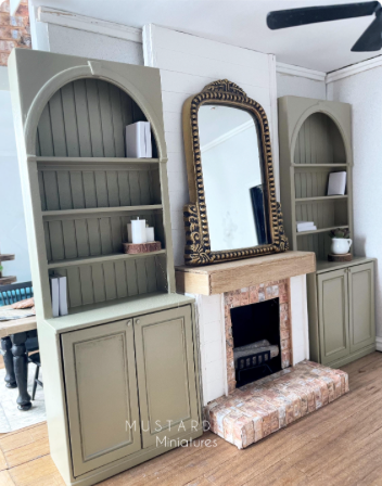 Tall Dollhouse Bookcase, Miniature Storage, Miniature Cabinet, 1:12 Scale