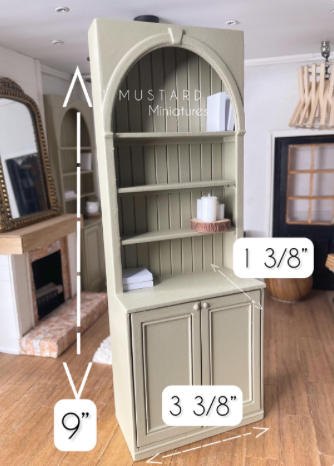 Tall Dollhouse Bookcase, Miniature Storage, Miniature Cabinet, 1:12 Scale