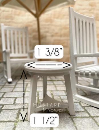 Dollhouse White Patio Rocking Chair set Furniture, Pillows included 1:12 Scale