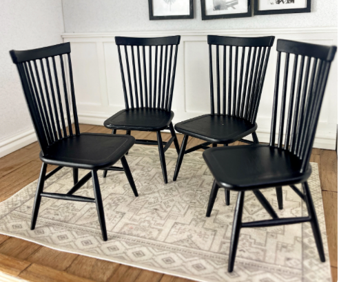 Dollhouse Dining Table, Modern Turned Leg Design 1:12 Scale