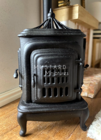 Dollhouse Miniature Black Antique Stove 1:12 Scale