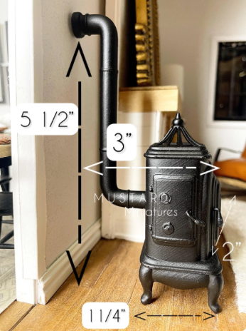 Dollhouse Miniature Black Antique Stove 1:12 Scale