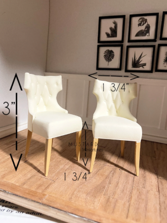 Dollhouse Miniature Calderon Dinning Chair, Dollhouse Dining Chapman table, 1:12 Scale