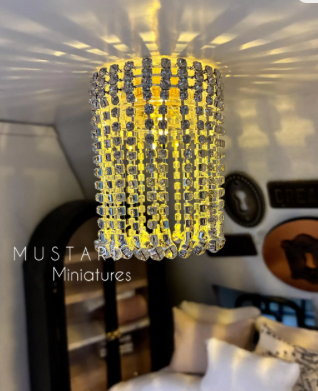 Dollhouse Touchless Crystal Chandelier light 1:12 Scale