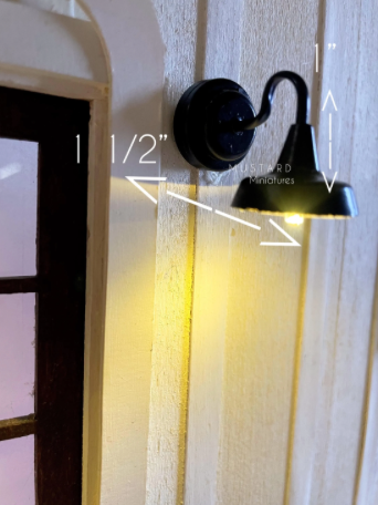 Industrial Light, Battery Operated Lamp, Dollhouse short Funnel light 1:12 Scale