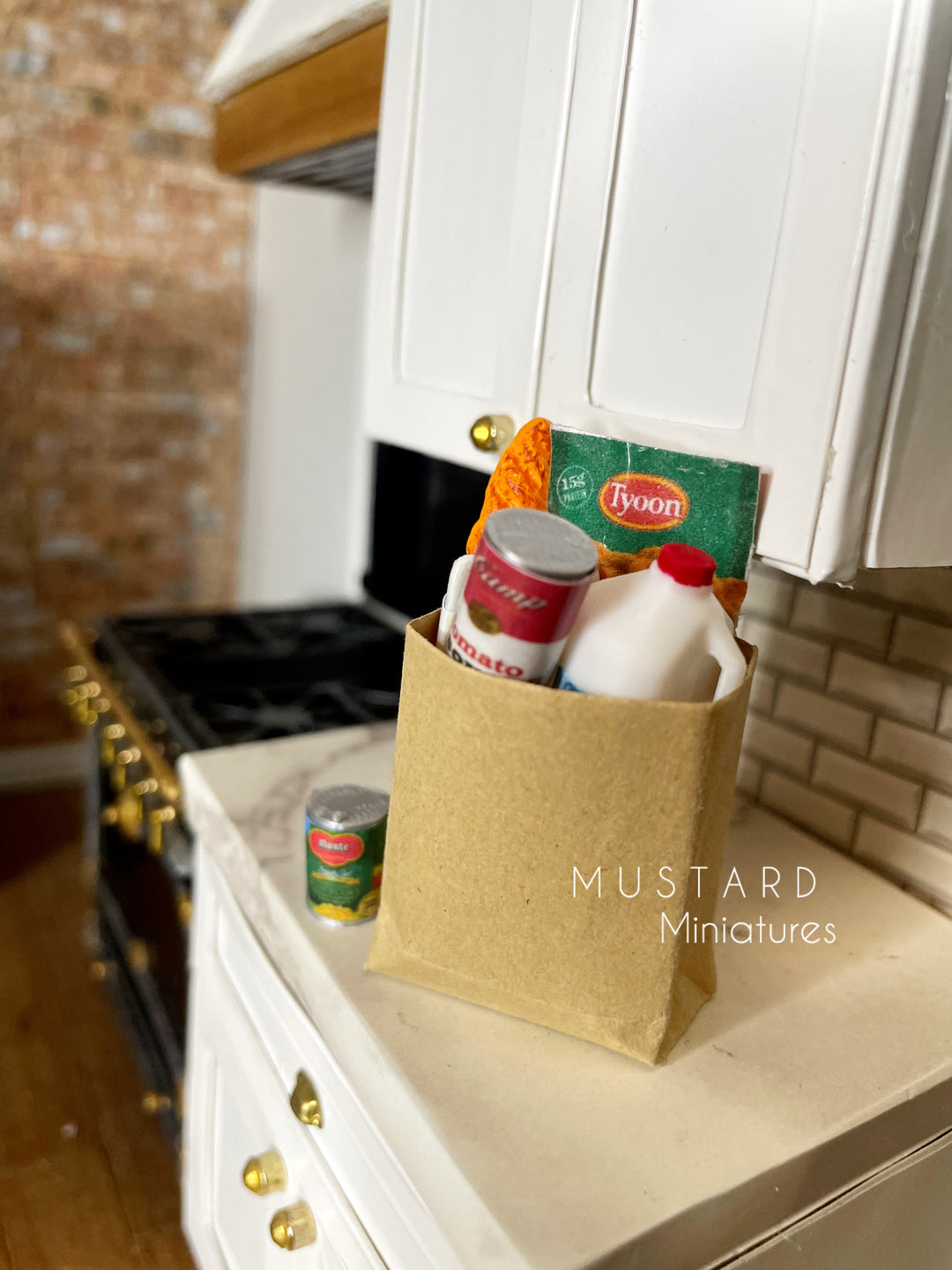 Dollhouse Miniature Groceries, Miniature Food, Milk Meat, Bread, Can Goods