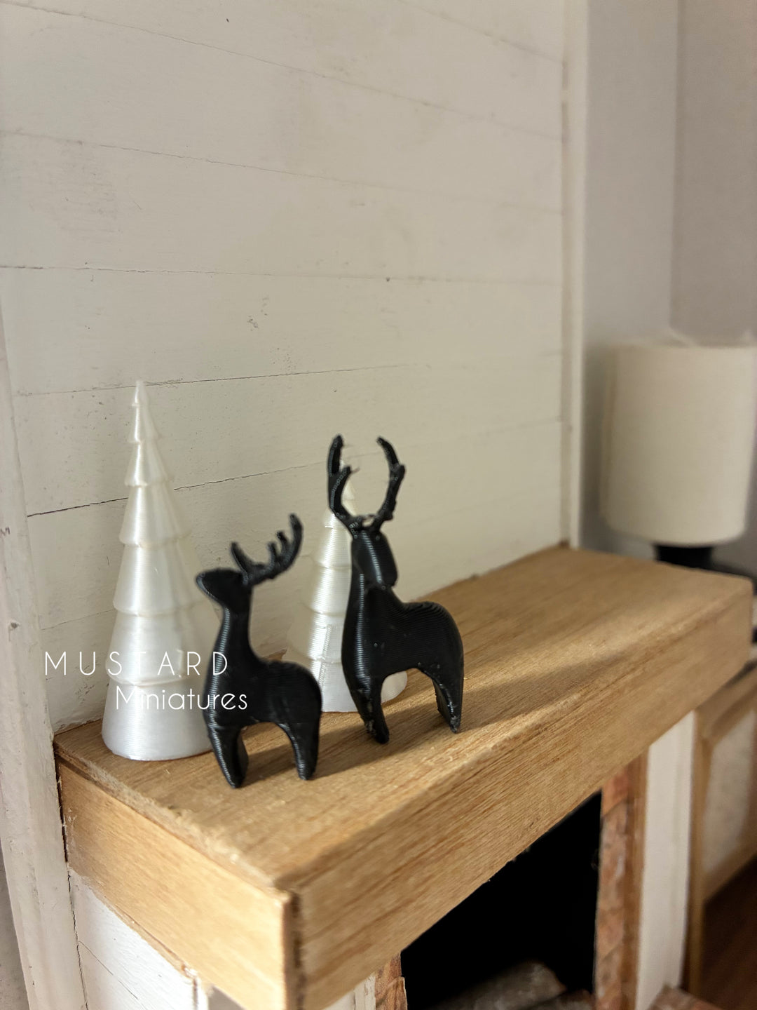 Dollhouse Miniature Christmas Reindeer or Mini White Trees