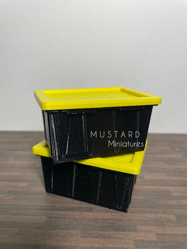 1:12 Scale Dollhouse Black Yellow Tote (set of two)