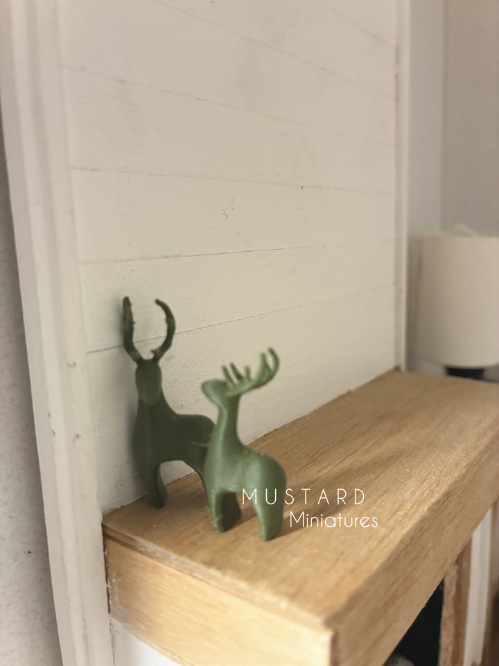 Dollhouse Miniature Christmas Reindeer or Mini White Trees