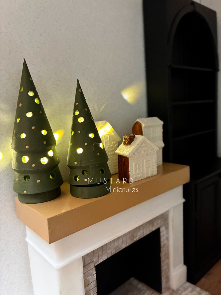 Dollhouse Miniature Christmas Trees or Village house