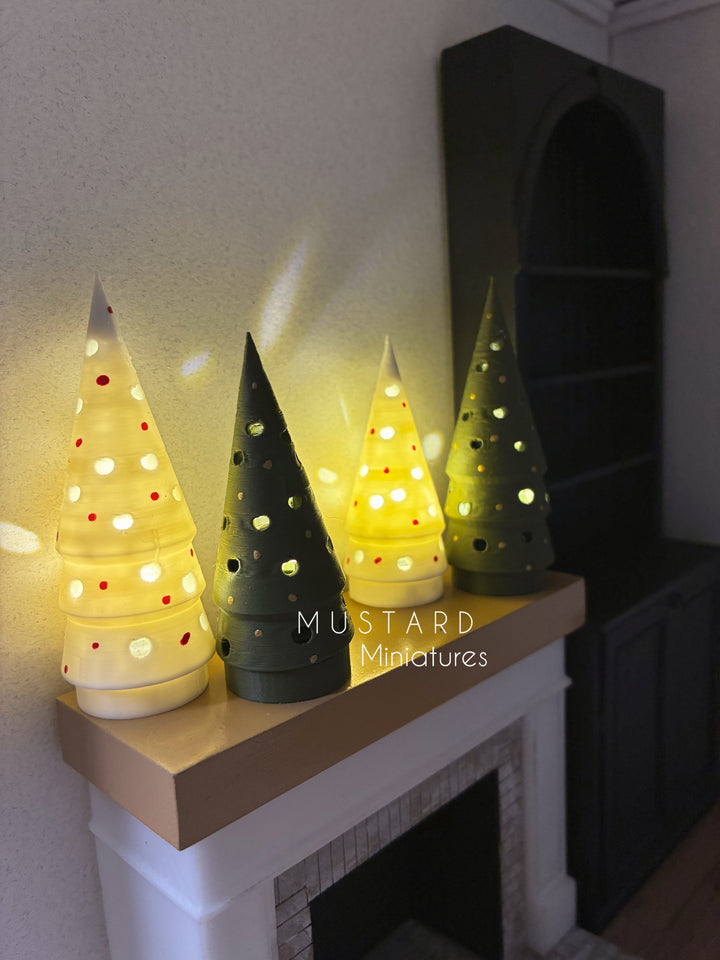 Dollhouse Miniature Christmas Trees or Village house