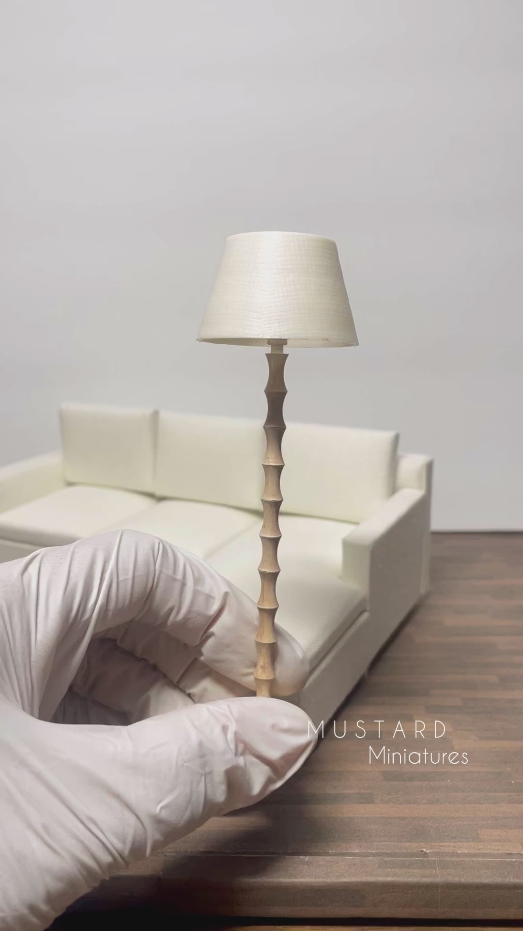 1:12 Dollhouse White Wash Floor Lamp
