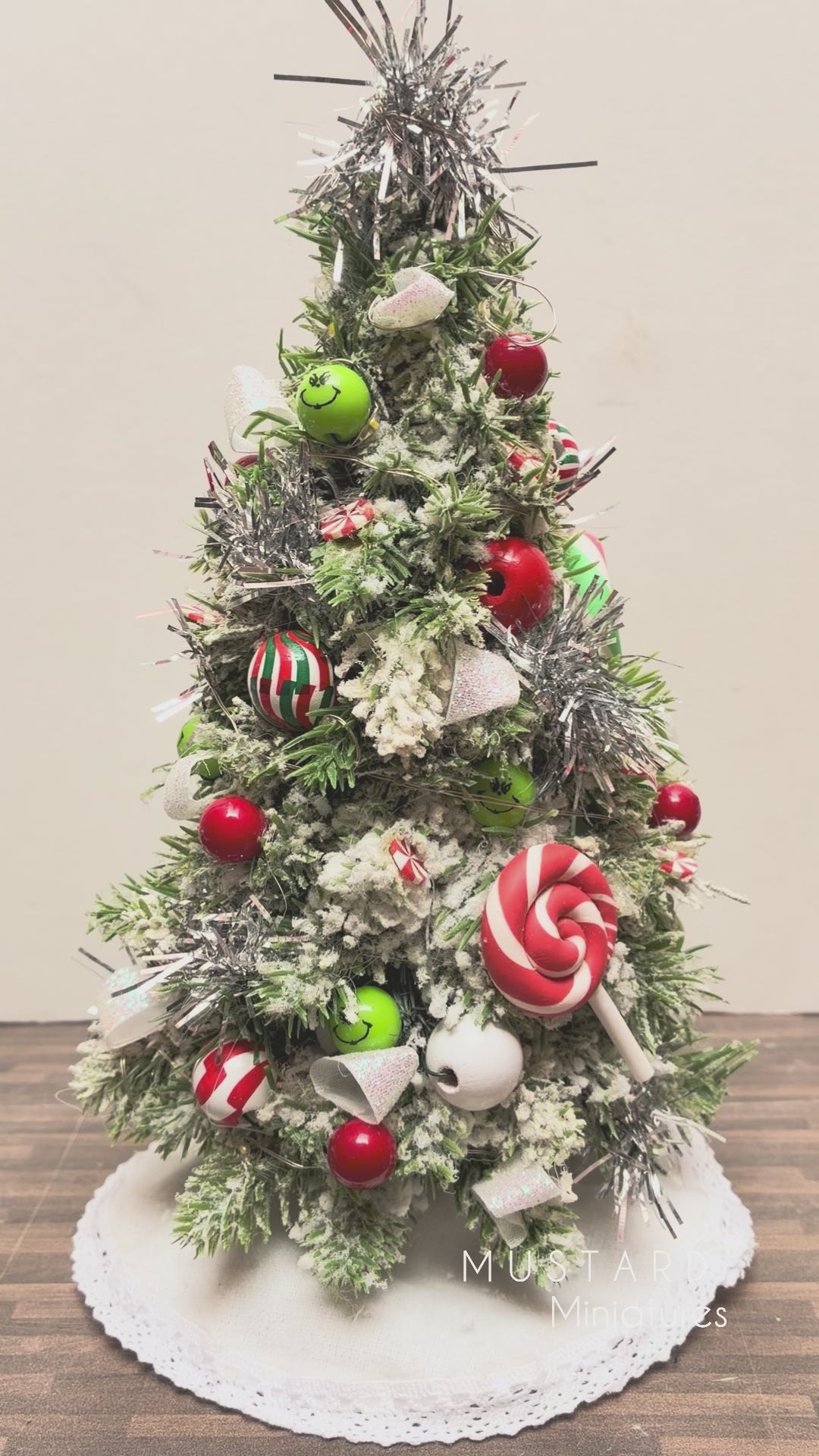Dollhouse Miniature "A Mean One" Christmas Tree