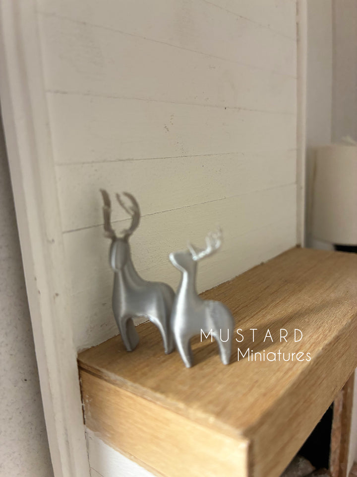 Dollhouse Miniature Christmas Reindeer or Mini White Trees