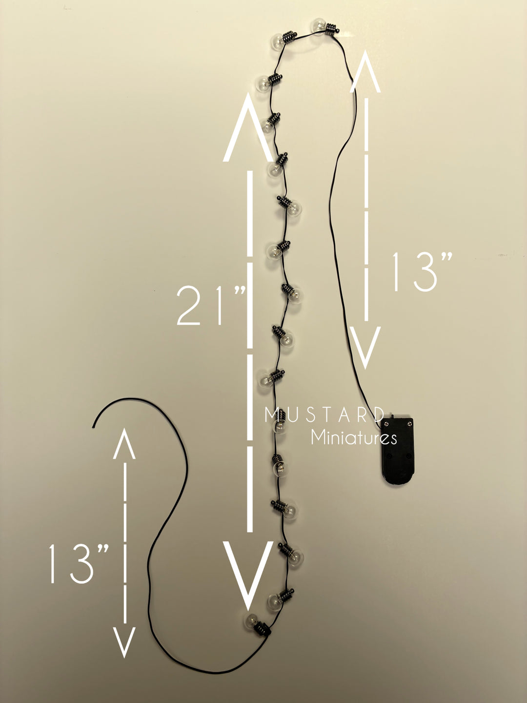 Dollhouse Miniature Patio Lights, Battery Operated, Strand of 16 lights