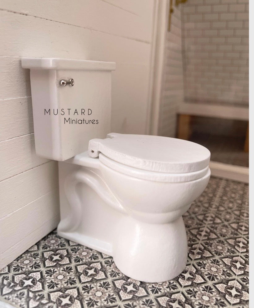 1:12 Scale Dollhouse Miniature Toilet, Modern Miniatures Toilet