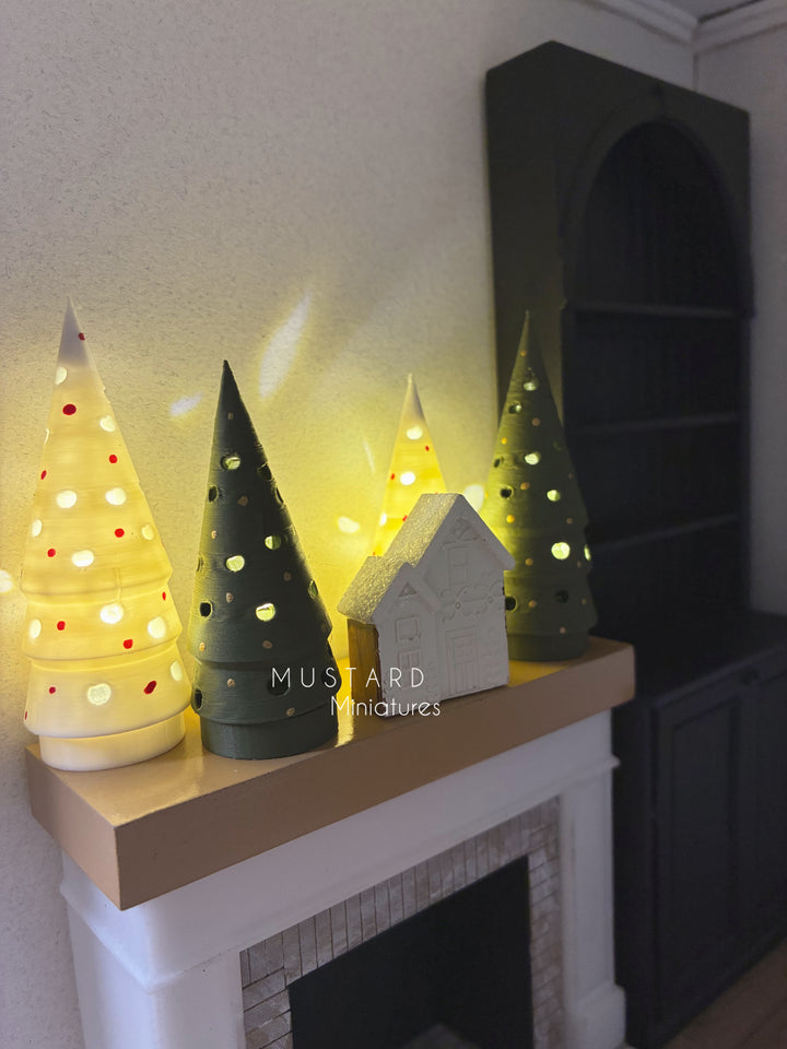 Dollhouse Miniature Christmas Trees or Village house